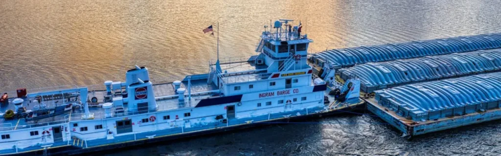 a cargo ship crossing the ocean