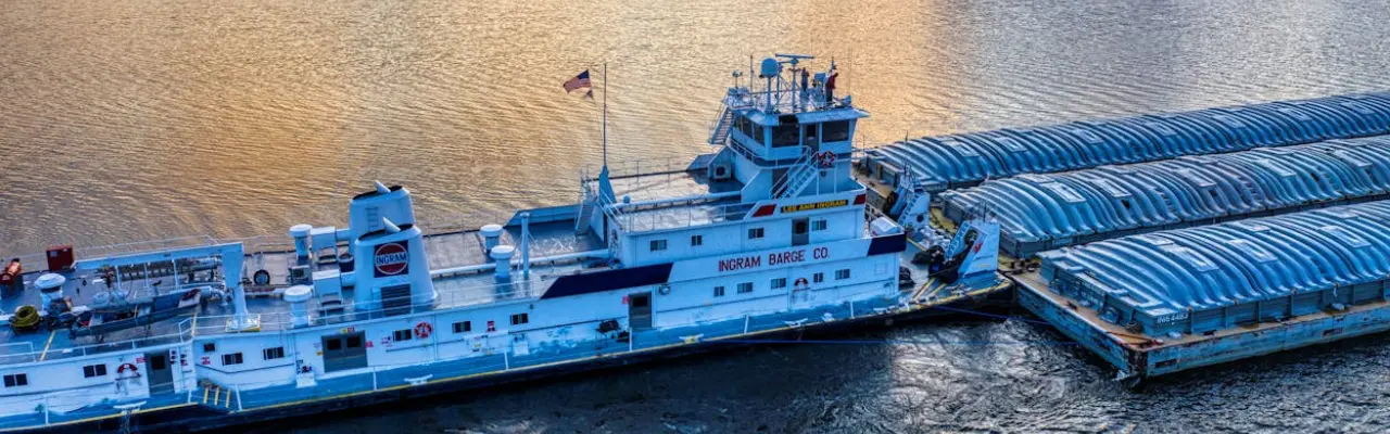a cargo ship crossing the ocean